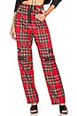 view 1 of 4 Plaid Zip Trouser Pant in Red Plaid