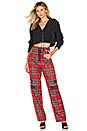 view 4 of 4 Plaid Zip Trouser Pant in Red Plaid