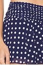 view 6 of 6 Chiffon Slit Mini Skirt in Navy Polka Dot