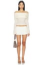 view 5 of 6 Pleated Micro Mini Skirt in Ivory