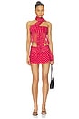 view 5 of 6 Chiffon Slit Mini Skirt in Red Love