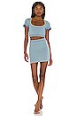 view 4 of 4 Knit Dual-Color Mini Skirt in Allure Blue