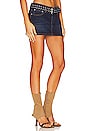 view 2 of 4 Belted Denim Mini Skirt in Dark Wash
