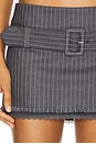 view 6 of 6 Andra Pinstripe Mini Skirt in Charcoal & White