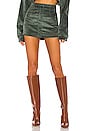 view 1 of 4 Corduroy Button Up Skirt in Dark Green