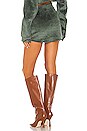 view 3 of 4 Corduroy Button Up Skirt in Dark Green