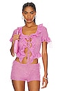 view 1 of 4 Ruffle Knit Tie Top in Azalea