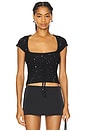 view 1 of 5 Miki Sequin Knit Top in Black