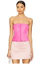 view 1 of 4 Satin Lace Up Corset in Light Pink