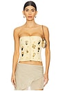 view 1 of 5 Embellished Satin Corset in Ivory