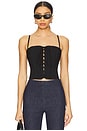 view 1 of 4 Scallop Lace Up Corset in Black