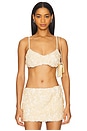 view 1 of 5 Ari Gathered Sequin Top in Ivory