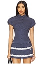 view 1 of 5 Liana Top in Navy & White