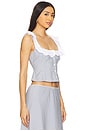view 2 of 5 Gingham Paloma Lace Top in Powder Blue