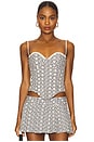 view 1 of 6 Genevieve Gingham Bustier in Black & White