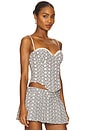 view 3 of 6 Genevieve Gingham Bustier in Black & White