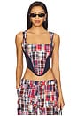 view 1 of 4 Mina Patchwork Corset in Blue Multi