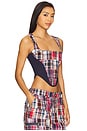 view 2 of 4 Mina Patchwork Corset in Blue Multi