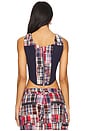 view 3 of 4 Mina Patchwork Corset in Blue Multi