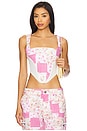 view 1 of 4 Mina Patchwork Corset in Pink Multi