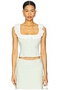 view 1 of 5 Gingham Paloma Lace Top in Green