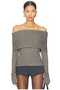 view 1 of 4 Wide Turtleneck Knit Top in Night Grey