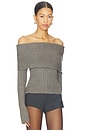 view 2 of 4 Wide Turtleneck Knit Top in Night Grey
