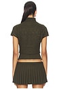 view 3 of 4 Cable Knit Turtleneck Top in Dark Olive