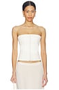 view 1 of 4 Lace Embellished Satin Corset in Ivory