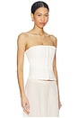 view 2 of 4 Lace Embellished Satin Corset in Ivory