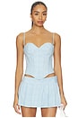 view 1 of 5 Genevieve Lace Trim Bustier in Baby Blue