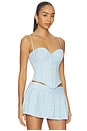 view 3 of 5 Genevieve Lace Trim Bustier in Baby Blue