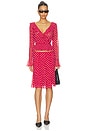 view 4 of 4 Mallorca Ruffle Wrap Top in Red Love Dot