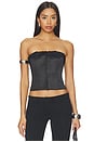 view 1 of 4 Jean Lace Trim Satin Corset in Black