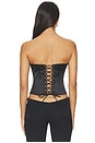 view 3 of 4 Jean Lace Trim Satin Corset in Black