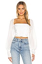 view 1 of 4 Long Sleeve Corset Top in White