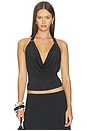 view 1 of 4 Cowl Neck Halter Top in Black