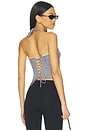 view 3 of 5 Marini Gingham Corset Top in Black & White