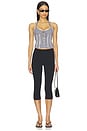 view 4 of 5 Marini Gingham Corset Top in Black & White