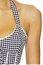 view 5 of 5 Marini Gingham Corset Top in Black & White
