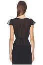 view 3 of 4 Ara Lace Trim V-Neck Top in Black