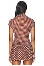 view 4 of 4 Dolce Pleated Button Up Top in Espresso Polka Dot