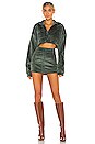 view 4 of 4 Corduroy Cropped Shirt in Dark Green