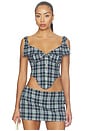 view 1 of 5 Chamonix Corset Top in Emerald Navy Classic Tartan Combo