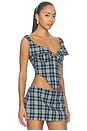 view 2 of 5 Chamonix Corset Top in Emerald Navy Classic Tartan Combo