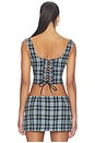 view 4 of 5 Chamonix Corset Top in Emerald Navy Classic Tartan Combo