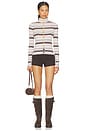 view 5 of 5 Chloe Sweater in Pink Multi Stripe in Pink	Multi Stripe