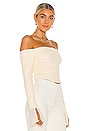 view 2 of 4 Off Shoulder Mesh Ruched Top in Cream