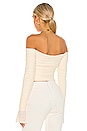 view 3 of 4 Off Shoulder Mesh Ruched Top in Cream