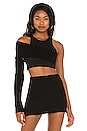 view 1 of 4 Rib Knit Shrug Off Shoulder Top in Onyx